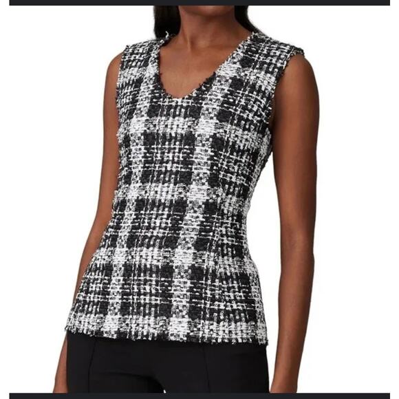 Theory Sculpted Tweed Peplum Top Sz L - Picture 6 of 6